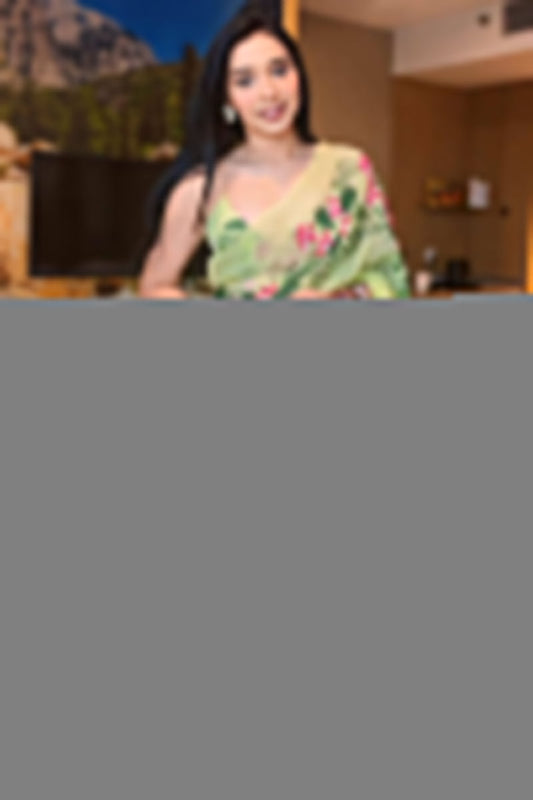 Lovely 1-Minute Ready To Wear Pista Georgette Saree